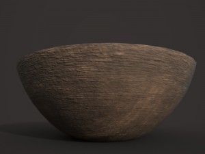 simple dark wood bowl 3D Model