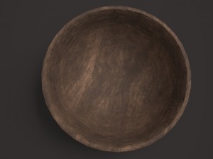 simple dark wood bowl 3D Модель
