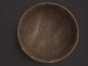 simple dark wood bowl 3D Model