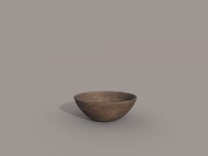simple dark wood bowl 3D Модель