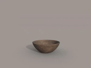 simple dark wood bowl 3D Model