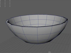 simple dark wood bowl 3D Model