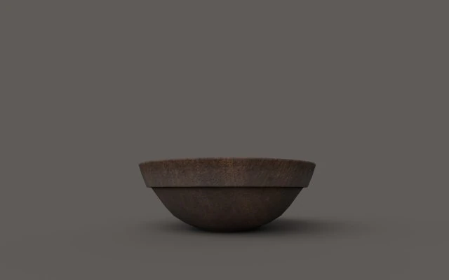 dark wood rimmed bowl 3D Model .c4d .max .obj .3ds .fbx .stl .blend 
