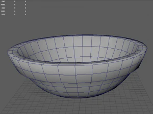 dark wood rimmed bowl 3D Model