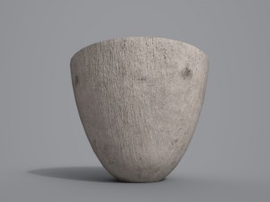 tall white wood bowl 3D Model