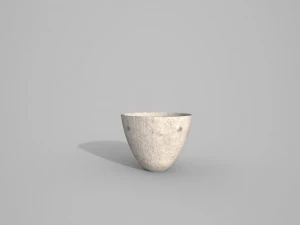 tall white wood bowl 3D Model