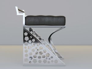 modern chair capitone Model 3D