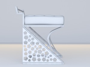 modern chair capitone Model 3D