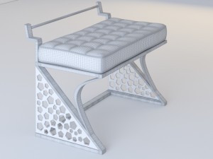 modern chair capitone Model 3D