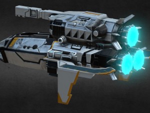 spaceship 27-zx pbr Model 3D