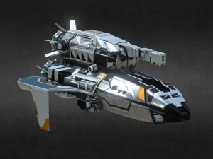 spaceship 27-zx pbr Model 3D