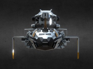 spaceship 27-zx pbr Model 3D