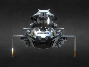 spaceship 27-zx pbr 3D Model