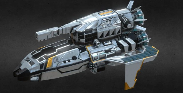 spaceship 27-zx pbr 3D Model .c4d .max .obj .3ds .fbx .stl .blend 