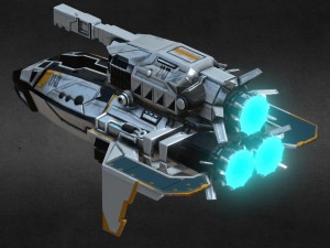spaceship 27-zx pbr Model 3D