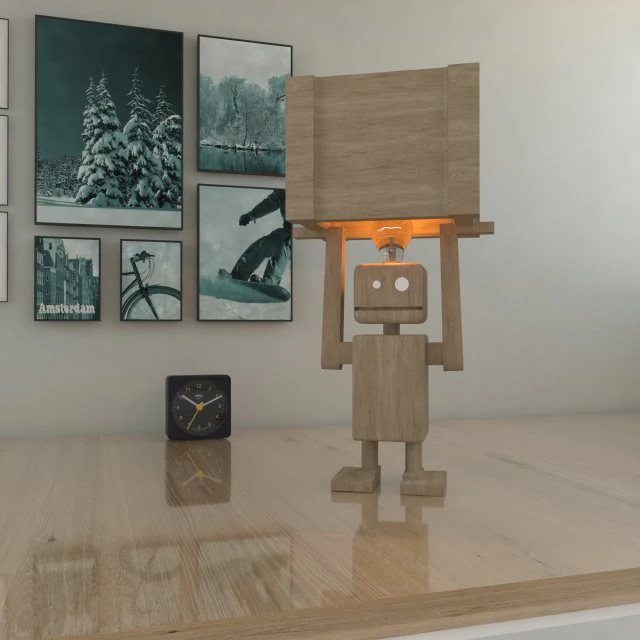 robot light lamp 3D Model .c4d .max .obj .3ds .fbx .stl .blend