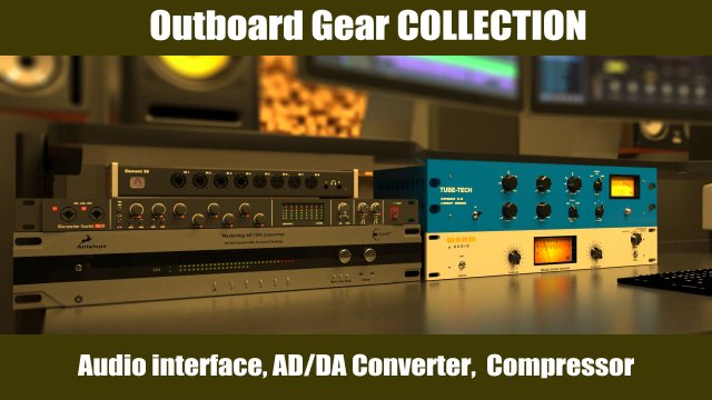 outboard gear collection Model 3D .c4d .max .obj .3ds .fbx .stl .blend 