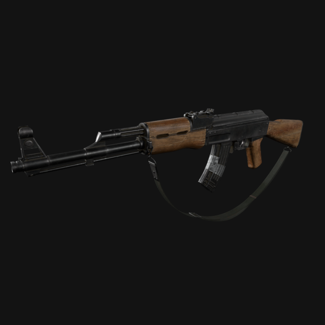 ak-47 game ready 3D Model .c4d .max .obj .3ds .fbx .stl .blend 