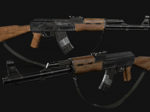 ak-47 game ready 3D Model