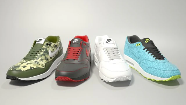 nike air max 1 3D Model .c4d .max .obj .3ds .fbx .stl .blend 