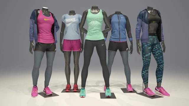female mannequin nike pack 1 3D Model .c4d .max .obj .3ds .fbx .stl .blend 