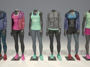 female mannequin nike pack 1 3D Model