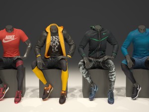male mannequin nike pack 2 Modelo 3D