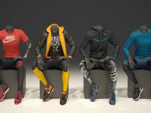 male mannequin nike pack 2 3D Model