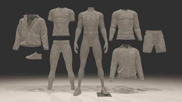 male mannequin nike pack 2 Modelo 3D