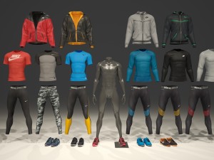 male mannequin nike pack 3 Modello 3D