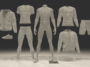 male mannequin nike pack 3 Modello 3D