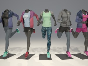 female mannequin nike pack 4 3Dモデル