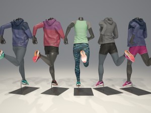 female mannequin nike pack 4 3Dモデル