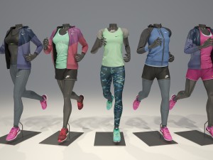 female mannequin nike pack 4 3Dモデル
