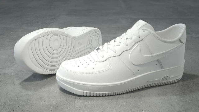 nike air force 1 low white 3D Model .c4d .max .obj .3ds .fbx .stl .blend 