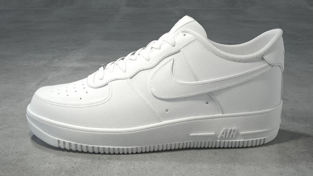 nike air force 1 low white 3D in 3DExport