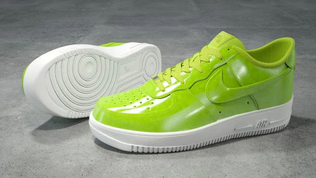 nike air force 1 low cyber green 3D Model .c4d .max .obj .3ds .fbx .stl .blend 