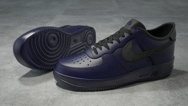 nike air force 1 low binary blue-black 3D Model .c4d .max .obj .3ds .fbx .stl .blend
