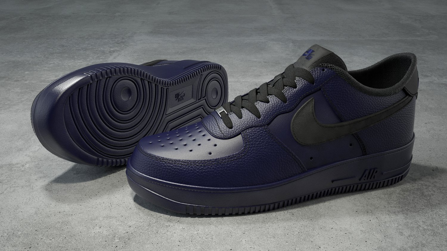 nike air force 1 low blue and black