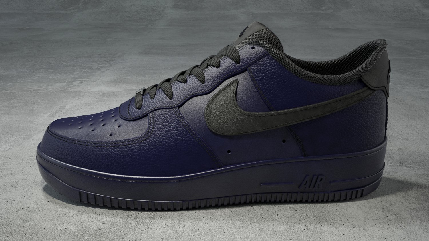 Nike Air Force 1 Dark Blue 3D model