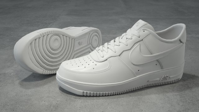 nike air force 1 low flax 3D in 3DExport
