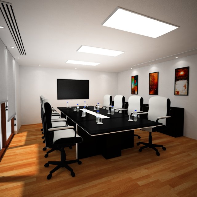 Conference room 3D Model .c4d .max .obj .3ds .fbx .stl .blend 