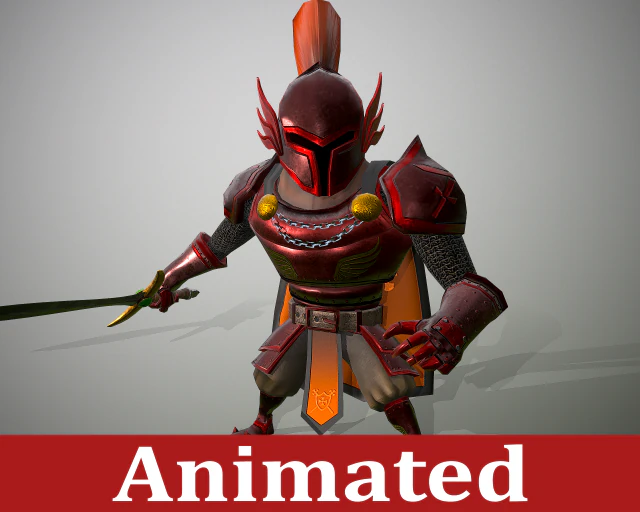 cartoon medieval knight 3D Model .c4d .max .obj .3ds .fbx .stl .blend 