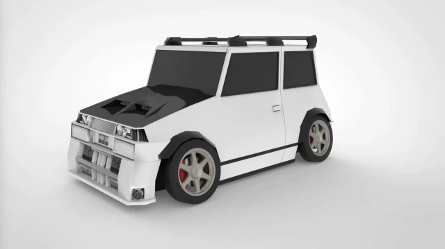 laag poly volkswagen concept snelheidsmodel - 3ds max - keyshot 