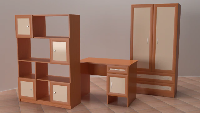 shelving desk wardrobe 3D Model .c4d .max .obj .3ds .fbx .stl .blend 