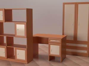 shelving desk wardrobe 3D 模型