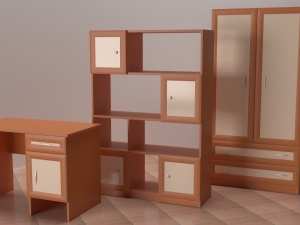 shelving desk wardrobe Modèle 3D