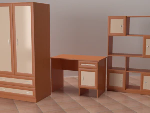 shelving desk wardrobe 3D Model
