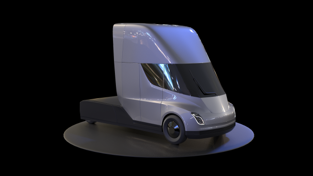 tesla semi truck 3D मॉडल .c4d .max .obj .3ds .fbx .stl .blend 