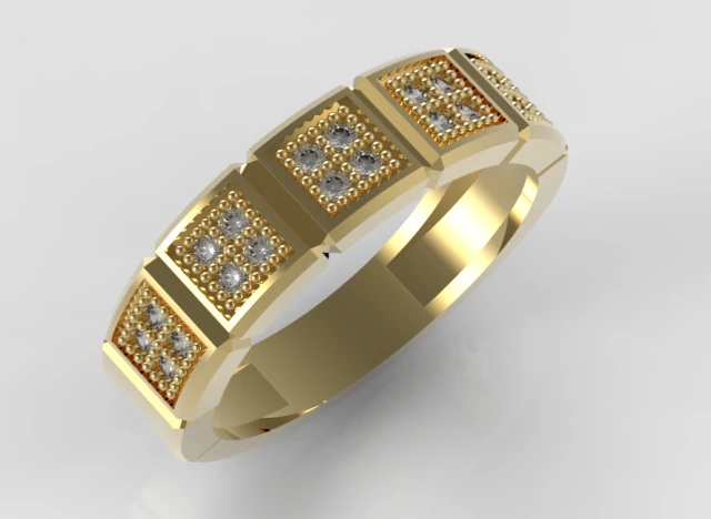 square micropave ring 3D Print Model .c4d .max .obj .3ds .fbx .stl .blend 